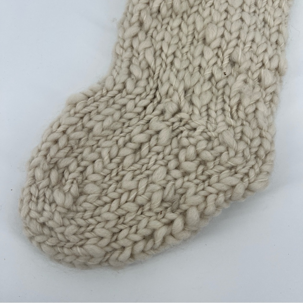 Anthropologie Holiday Icon Candy Cane Chunky Hand Knit Wool Stocking OS - Picture 4 of 7